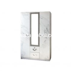 Wardrobe 3 Doors - ASTROBOX RISHA WDD 321  / White Marble 